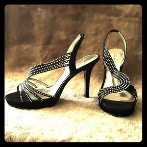 Metaphor - Black Rhinestone Slingback heels - 11